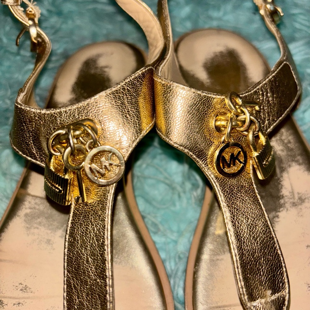 Michael Kors Gold Charm Sandals